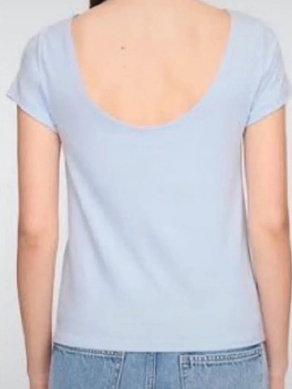Gap  Boatneck Open-Back Cotton T-Shirt Blue XXL